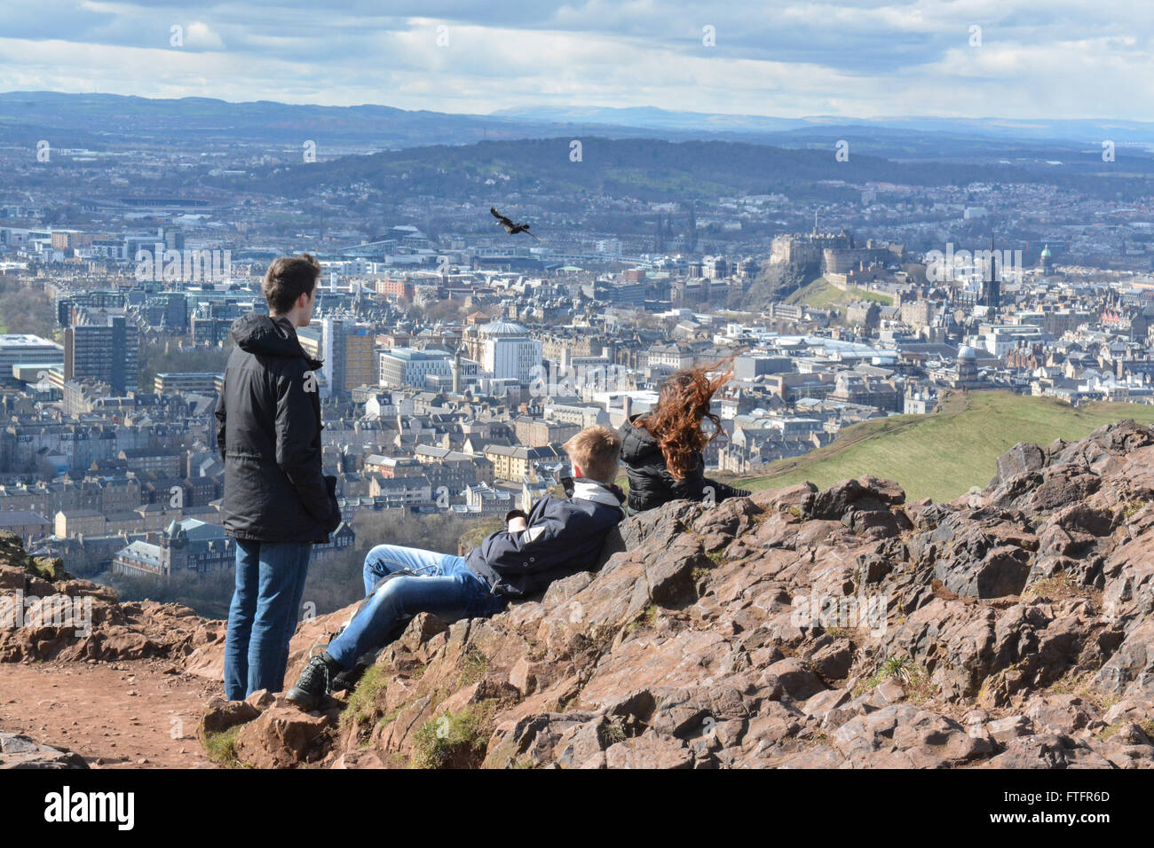 Edinburgh, Scotland, UK. 28th March, 2016. UK weather a bright breezy