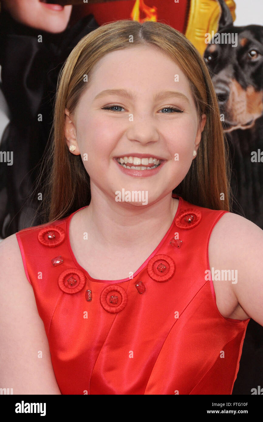 Westwood, CA, USA. 28th Mar, 2016. Ella Anderson. ''The Boss'' Los Angeles Premiere held at the Regency Village Theatre. Credit:  Byron Purvis/AdMedia/ZUMA Wire/Alamy Live News Stock Photo