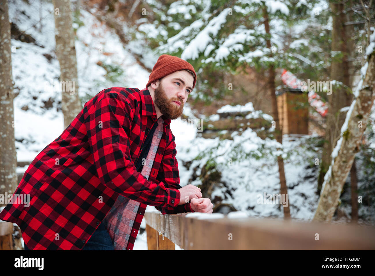 Man beard red shirt hi-res stock photography and images - Alamy