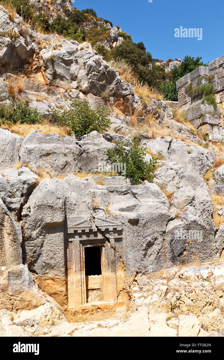 Myra In Turkey Europe Old Roman Necropolis And Indigenous Tomb Stone ...