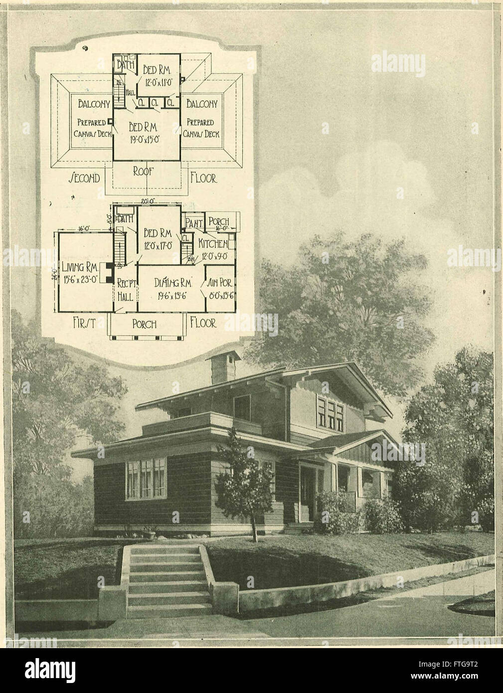 Features various house designs with floor plans hi-res stock ...