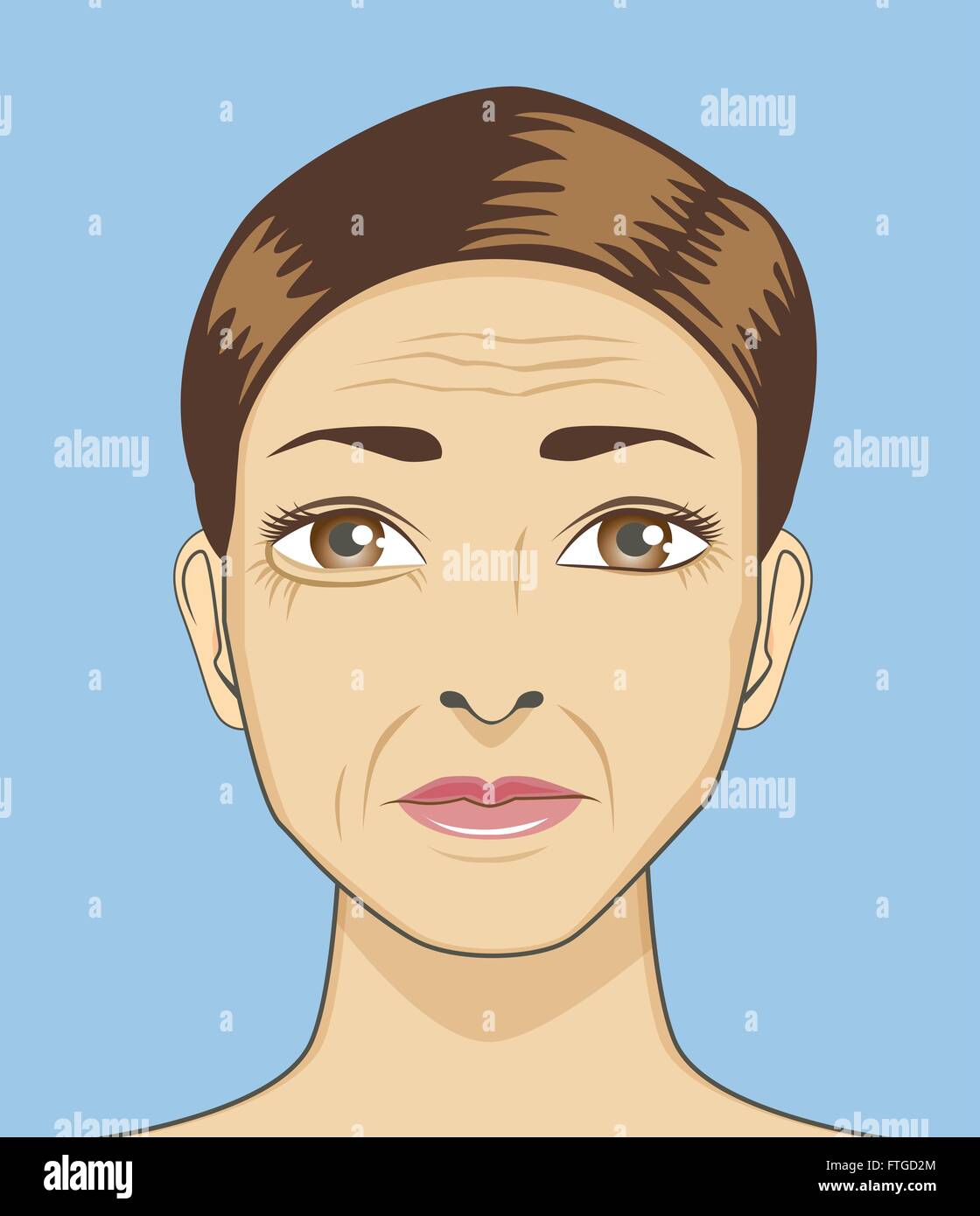 Women strain because aging on face Stock Vector Image & Art Alamy