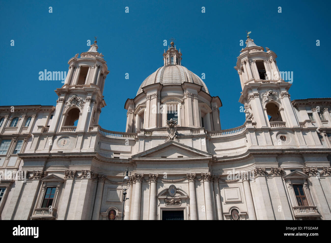 Italy, Lazio, Rome, Piazza Navona Square, Saint Angnese in Agone Church Stock Photo