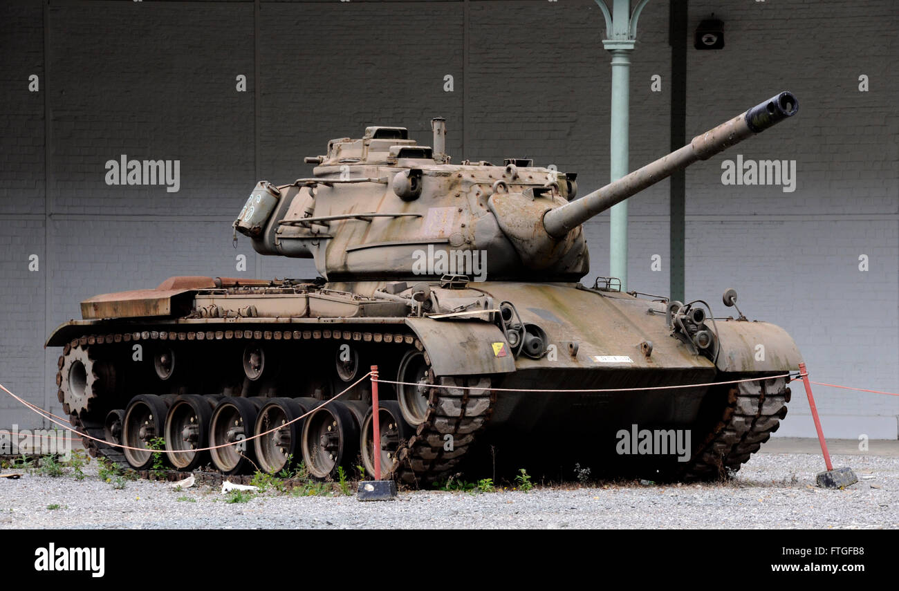 M47 Patton tank,Royal Museum of the Armed Forces and Military History, Park of the Fiftieth Anniversary, Brussels, Belgium Stock Photo