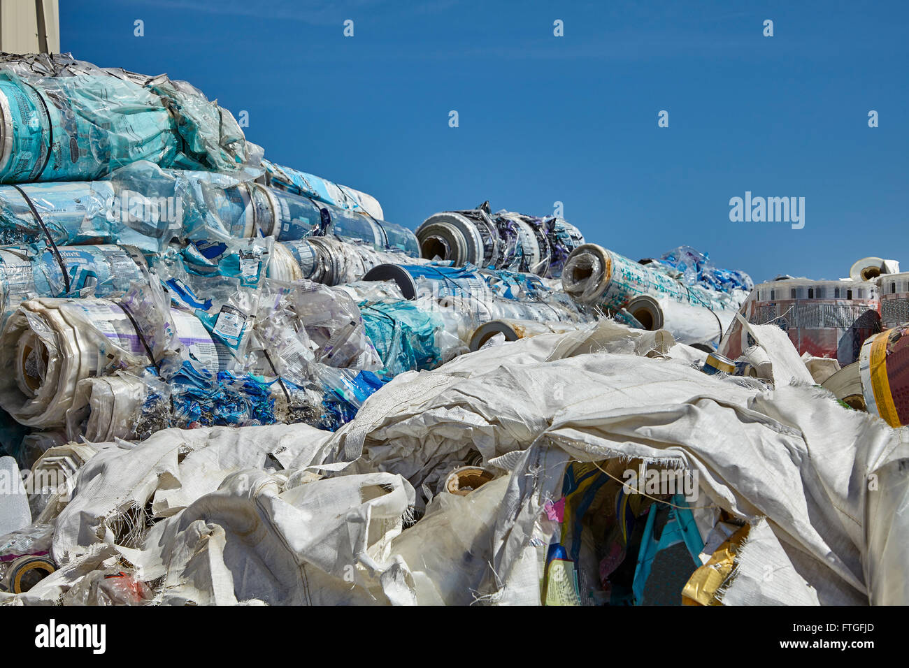 Industrial plastic wrapping trash waste recycling Stock Photo Alamy
