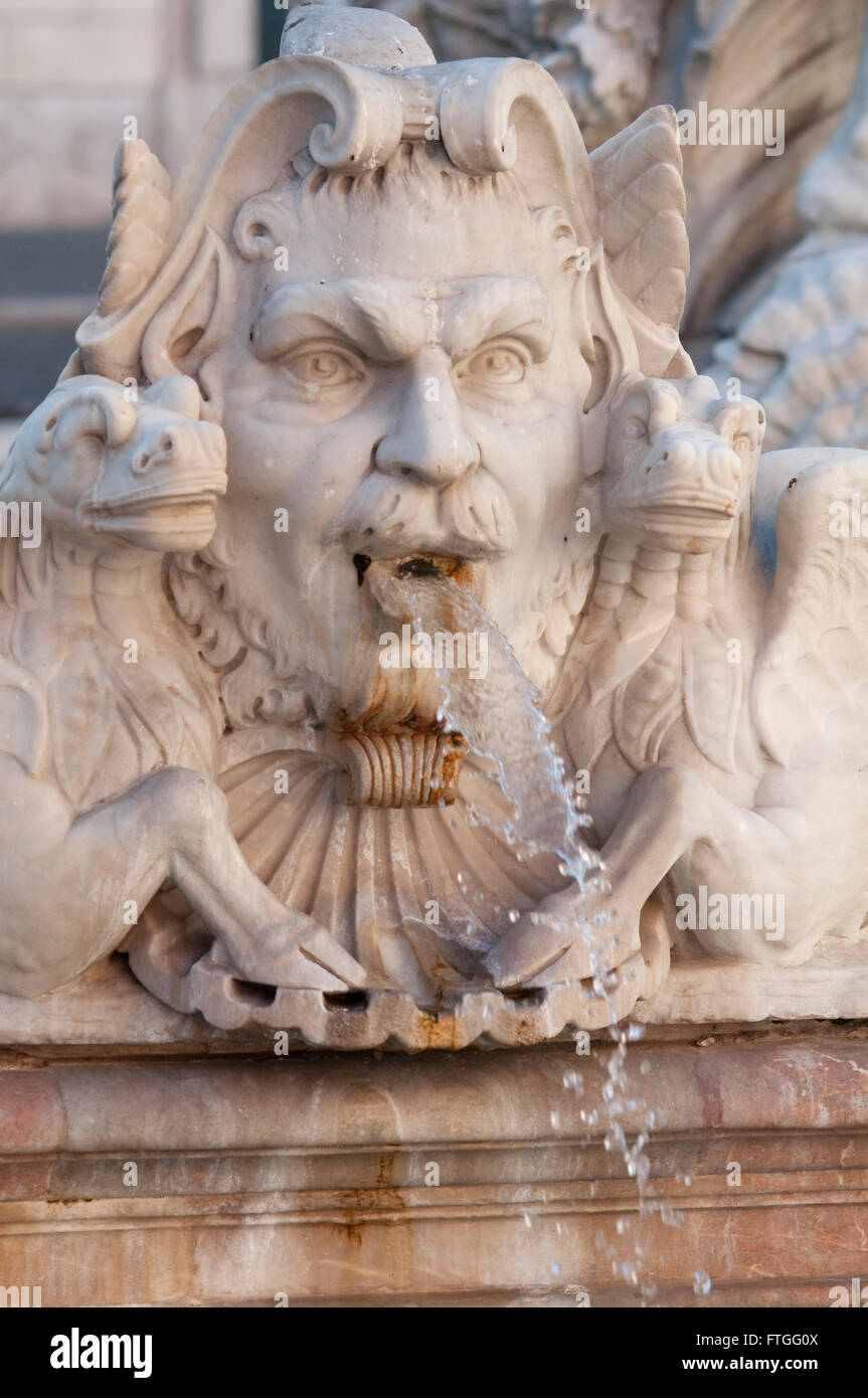Italy, Lazio, Rome, Piazza Navona Square, Fontana del Moro Fountain Stock Photo