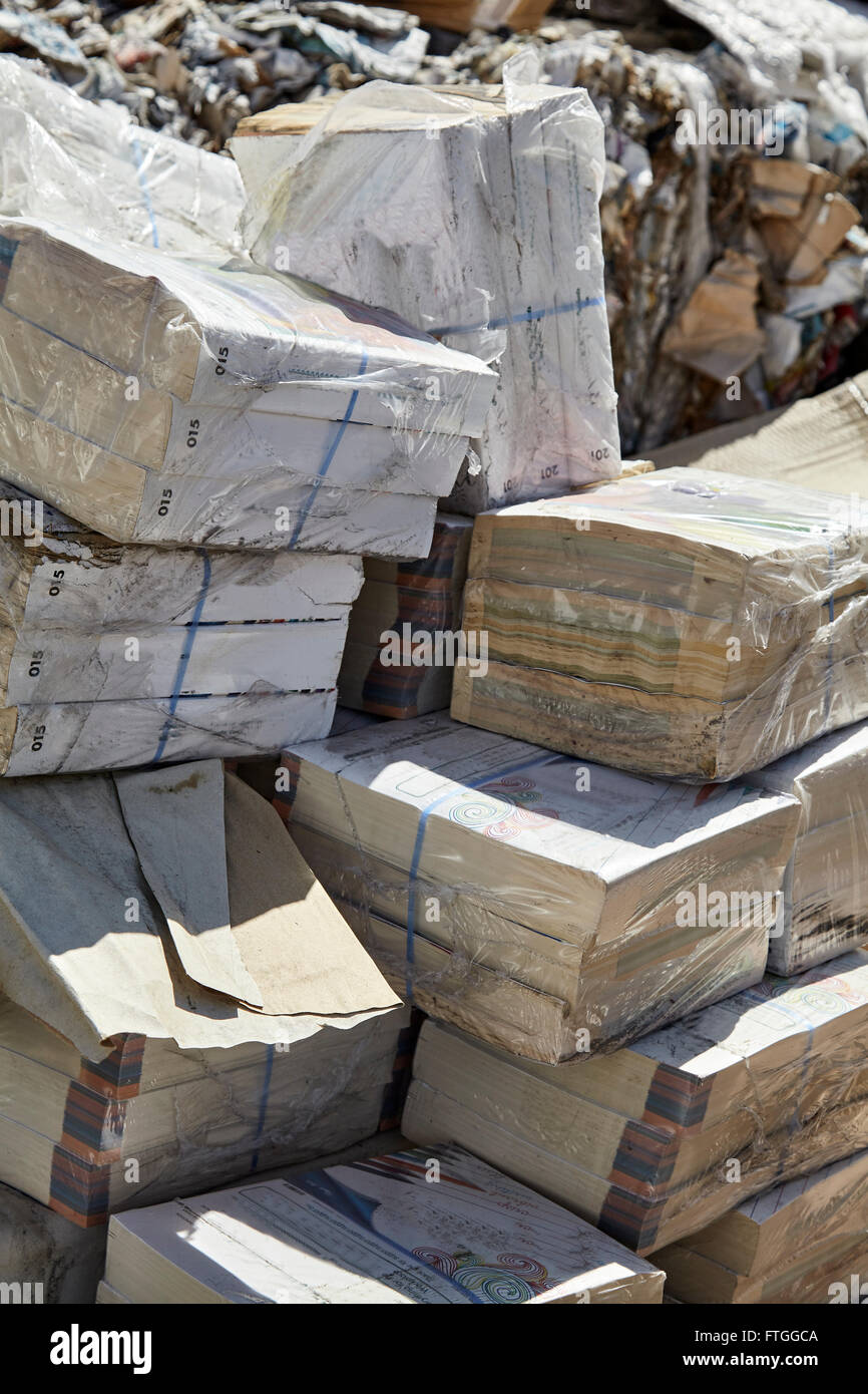 Recycle paper phone books and catalog waste refuse Stock Photo Alamy