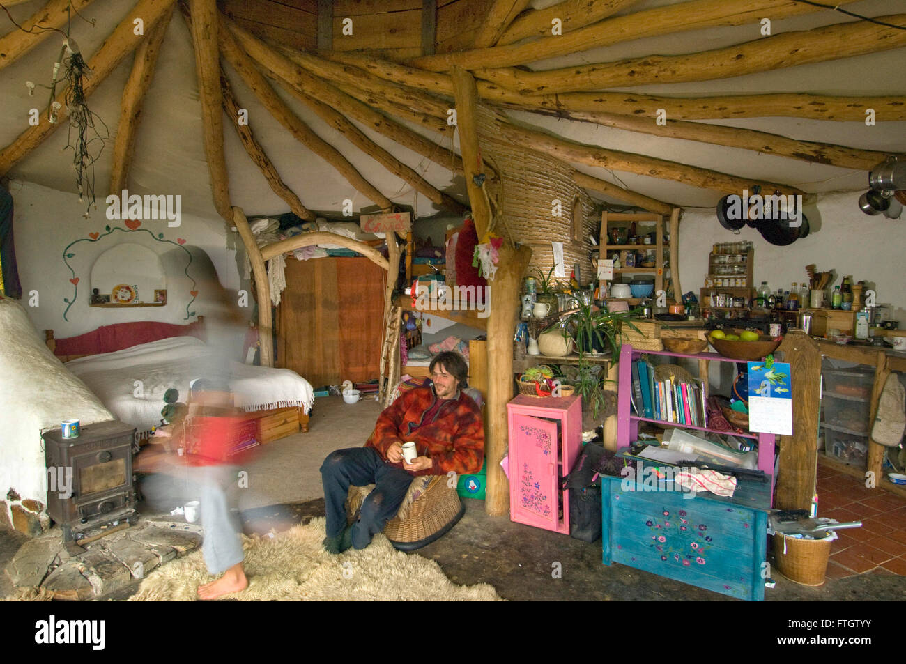 Lammas eco village at Tir Y Gafel,Pembrokeshire,Wales,UK, showing the