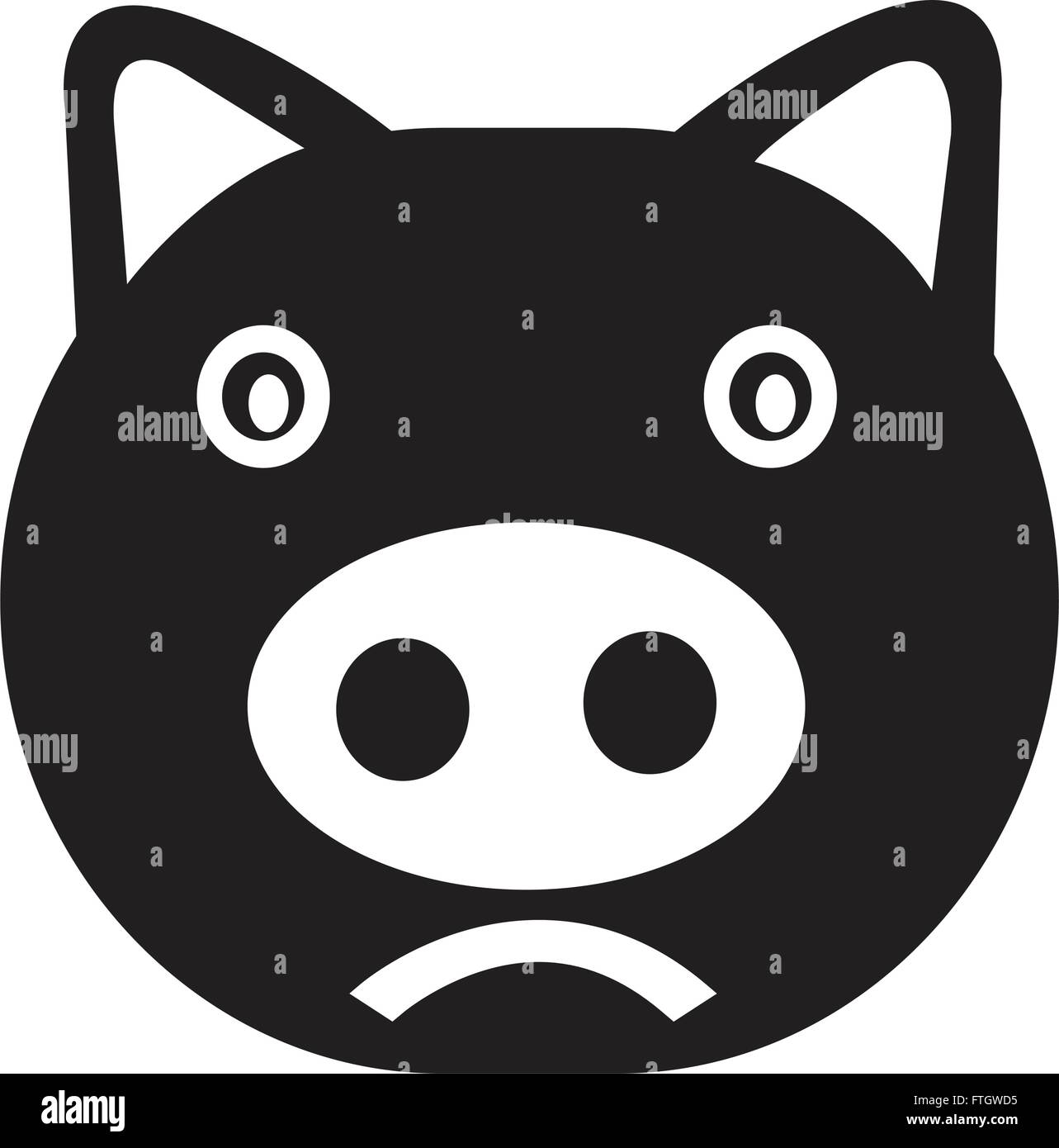 Cute pig emotion Icon Illustration sign design Stock Vector Image & Art ...