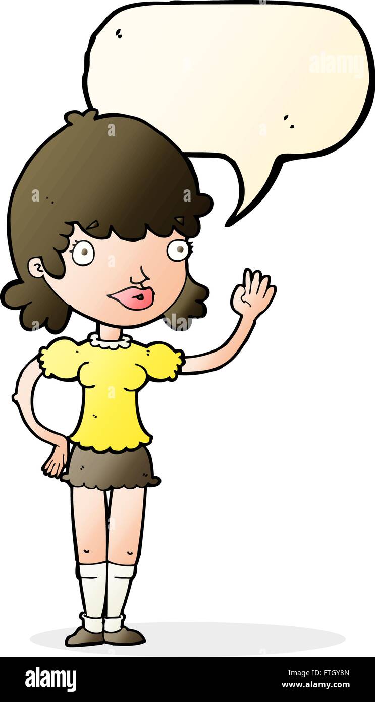 Cartoon girl waving bubble Stock Vector Images - Alamy