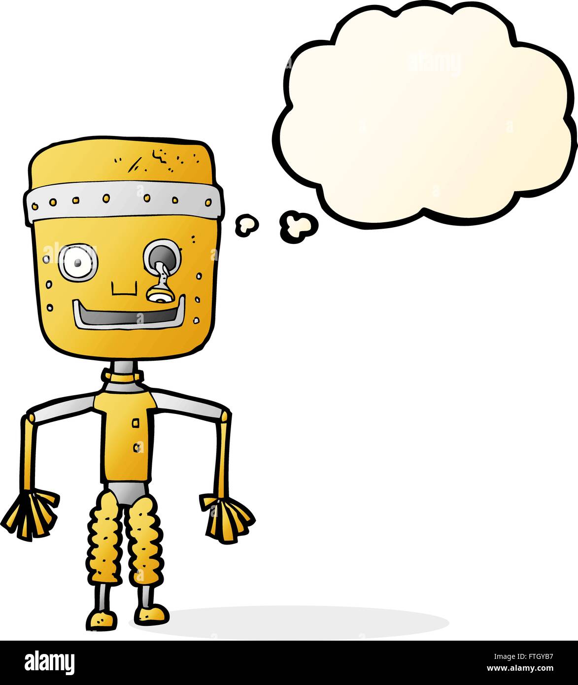 cartoon old robot with speech bubble Stock Vector Image & Art - Alamy