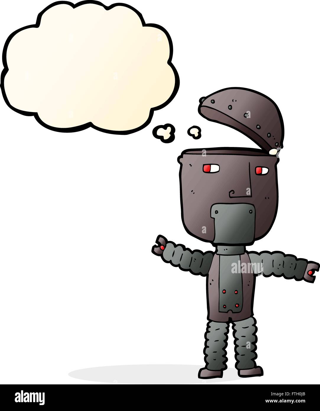 cartoon robot with thought bubble Stock Vector Image & Art - Alamy