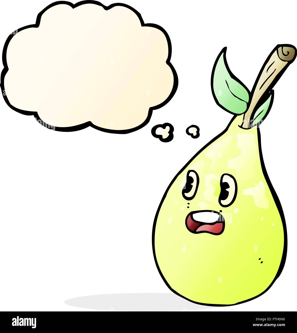 cartoon pear with thought bubble Stock Vector Image & Art - Alamy