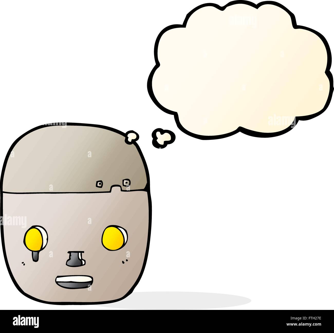 cartoon robot head with thought bubble Stock Vector Image & Art - Alamy