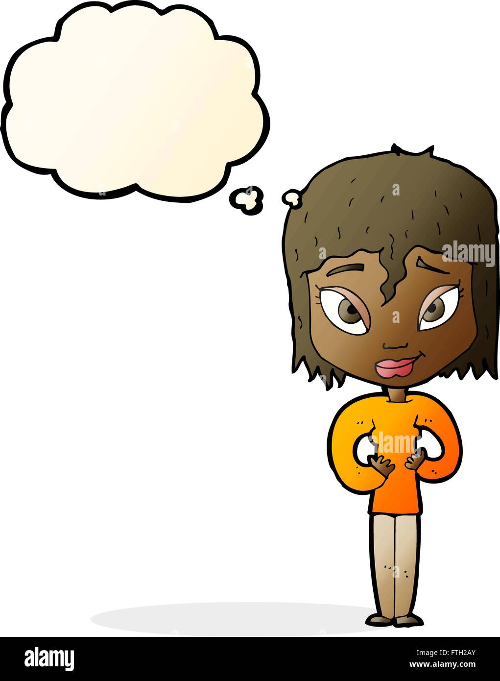 Cartoon satisfied woman bubble hi-res stock photography and images - Alamy