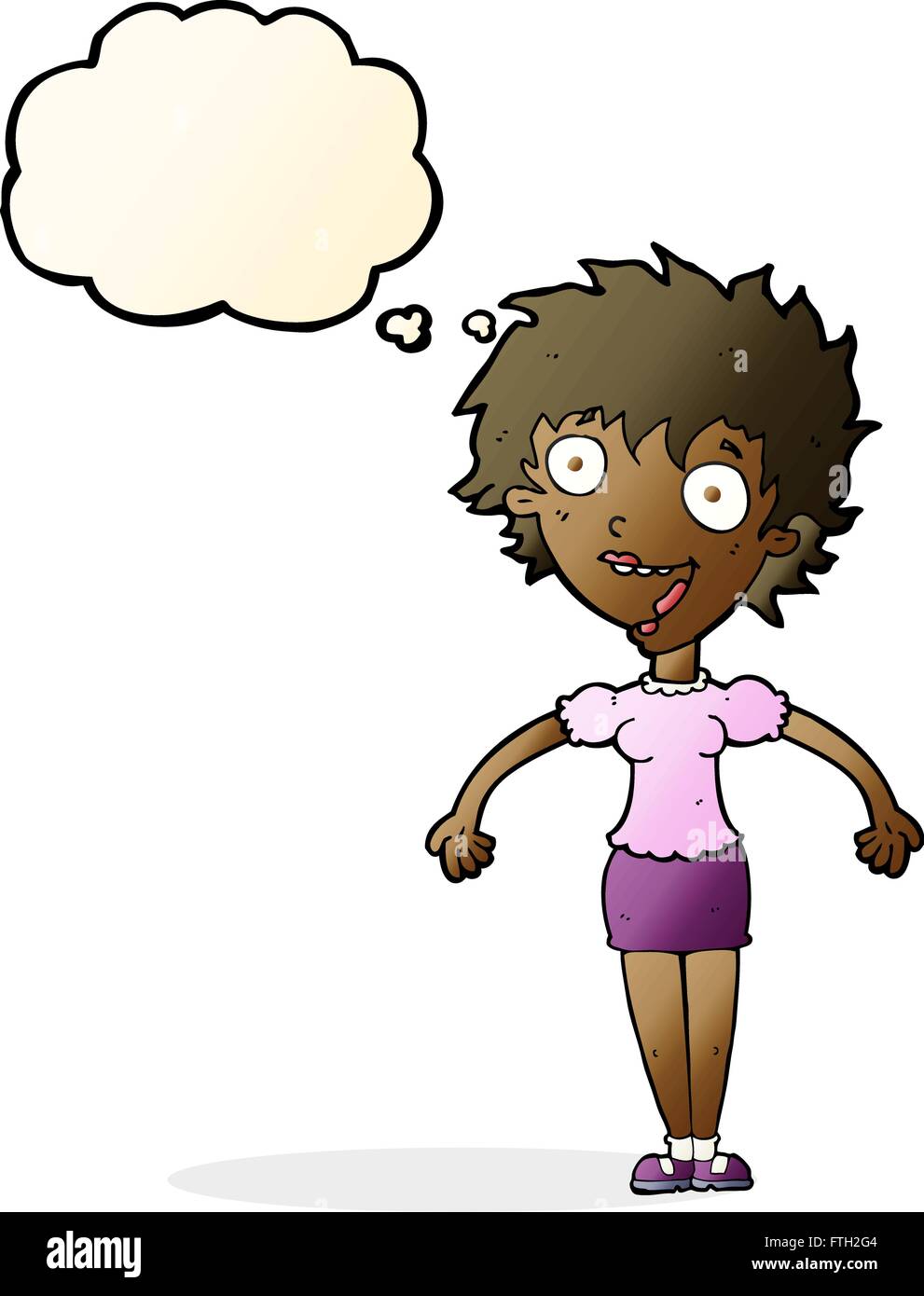 Cartoon excited woman bubble hi-res stock photography and images - Alamy