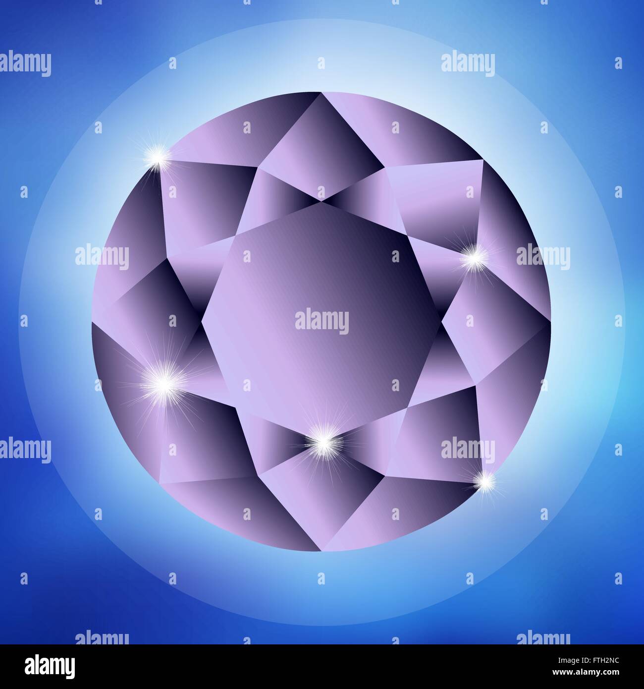 Big purple diamond Stock Vector