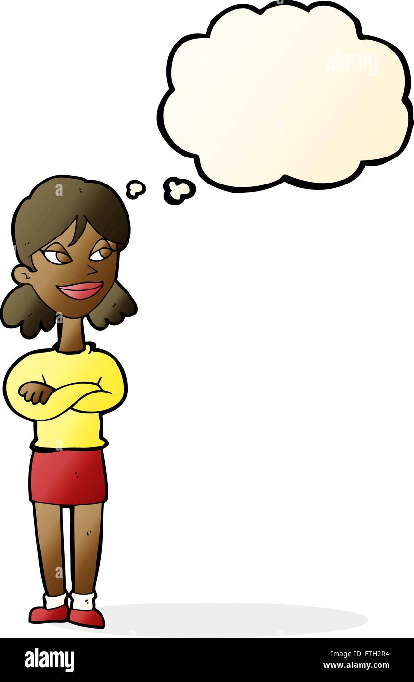 Cartoon satisfied woman bubble hi-res stock photography and images - Alamy