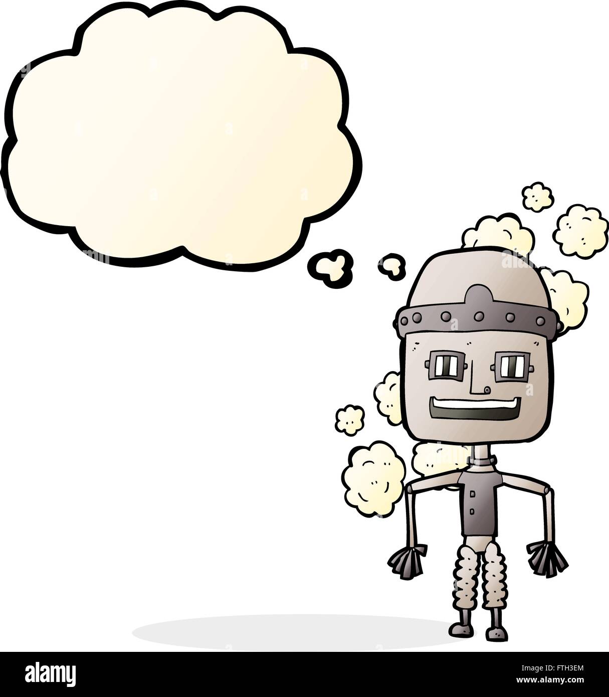 funny cartoon old robot with thought bubble Stock Vector Image & Art ...