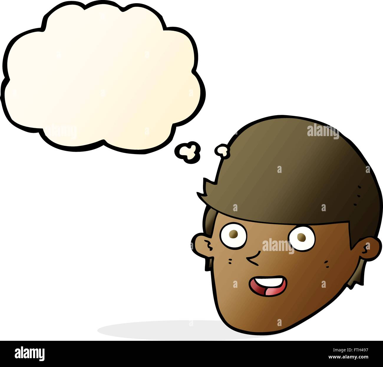 cartoon man with big chin with thought bubble Stock Vector Image & Art -  Alamy