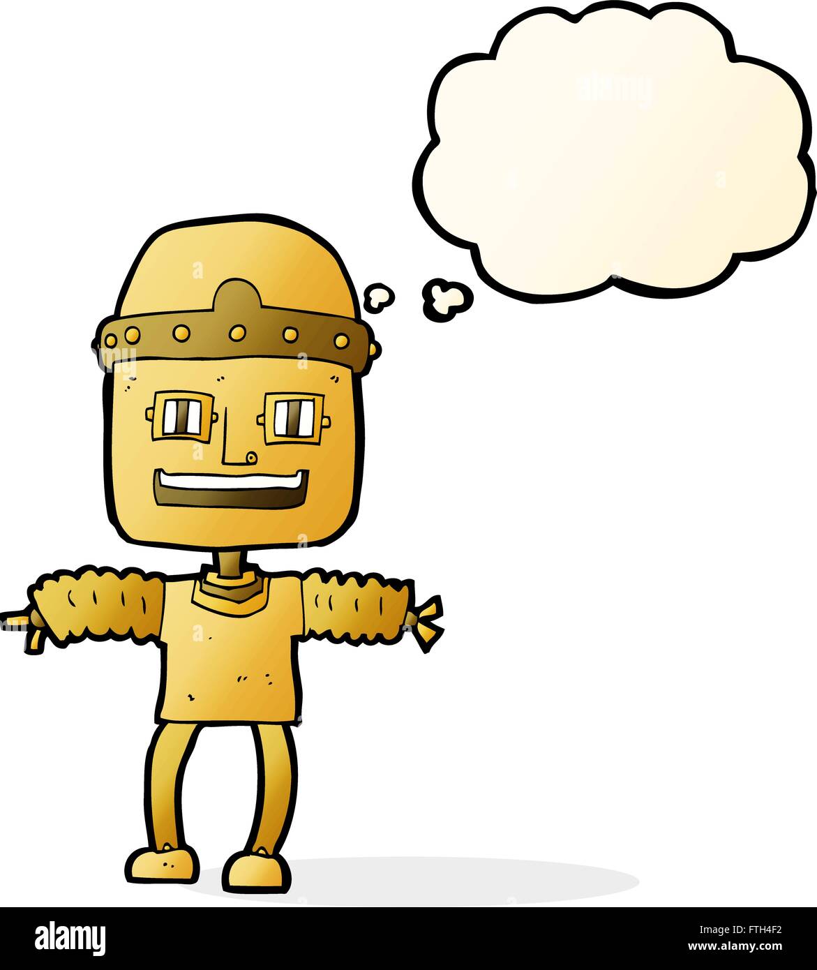 cartoon robot with thought bubble Stock Vector Image & Art - Alamy