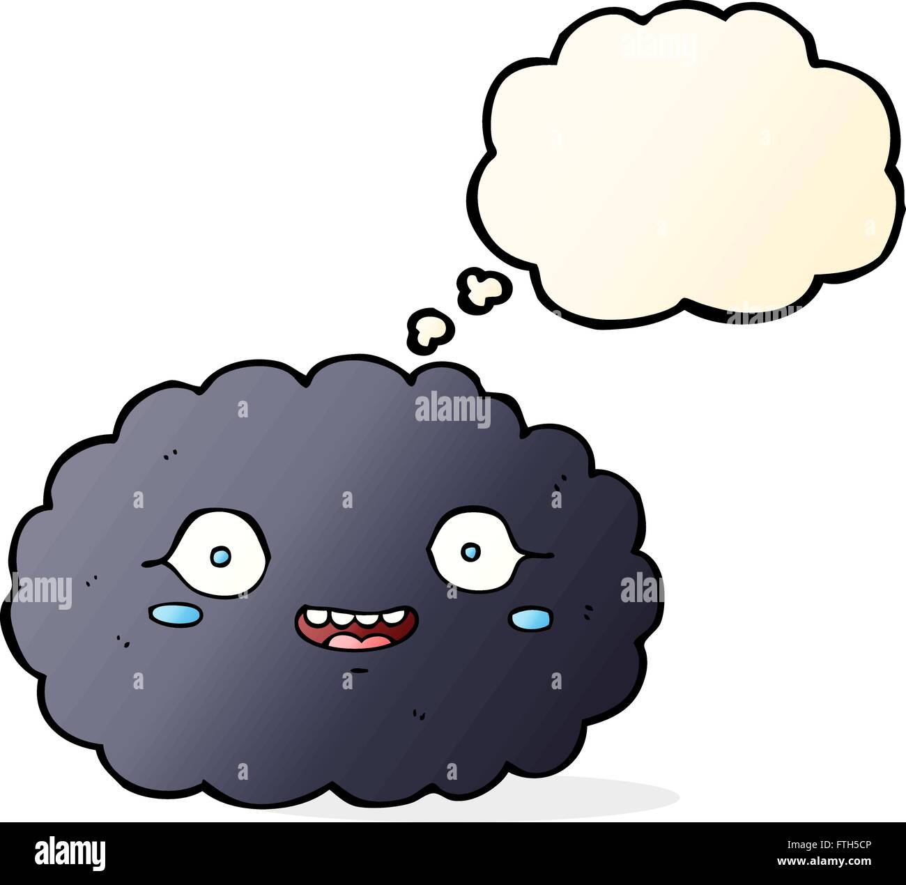 happy cartoon cloud with thought bubble Stock Vector Image & Art - Alamy