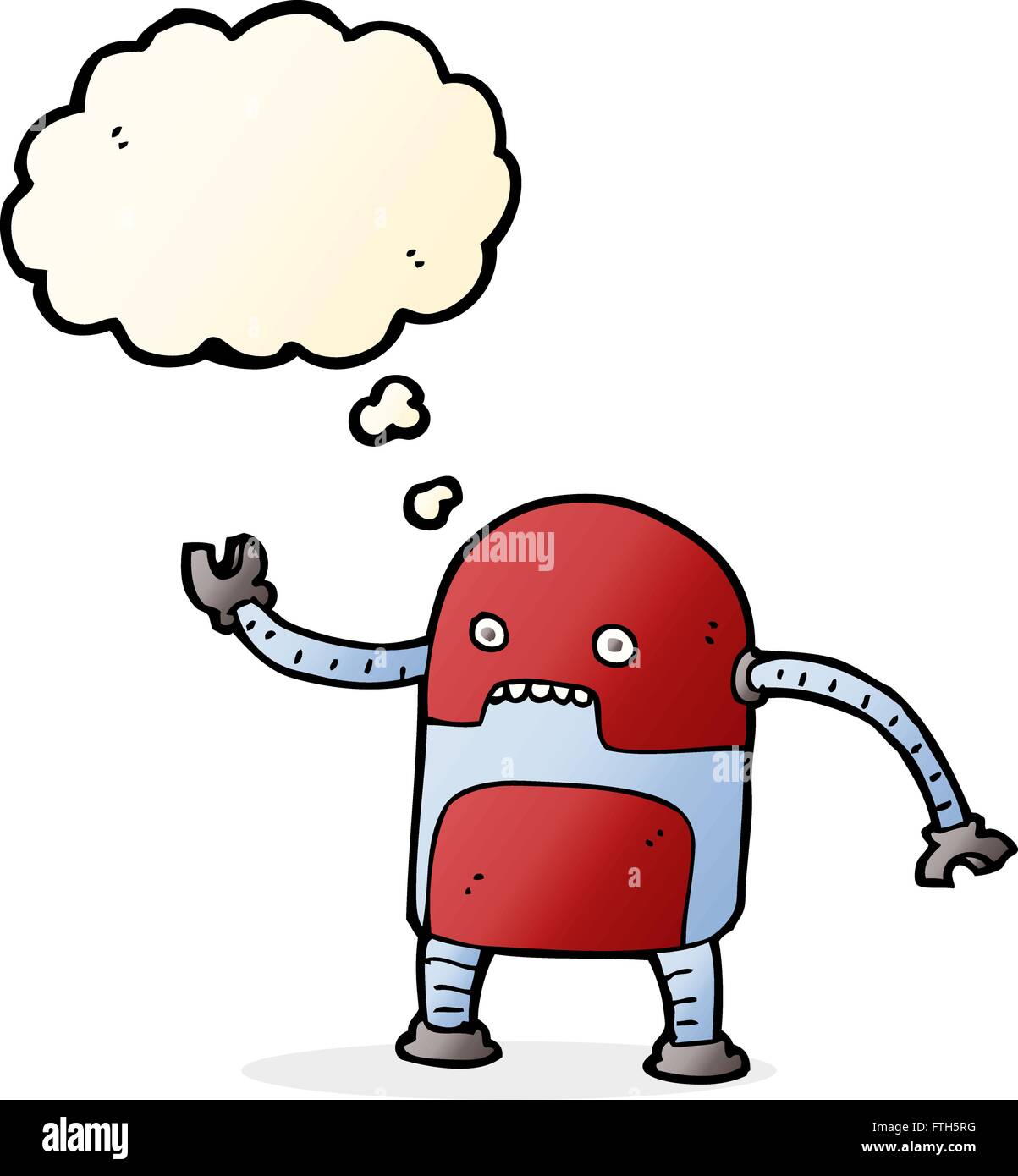 funny cartoon robot with thought bubble Stock Vector Image & Art - Alamy