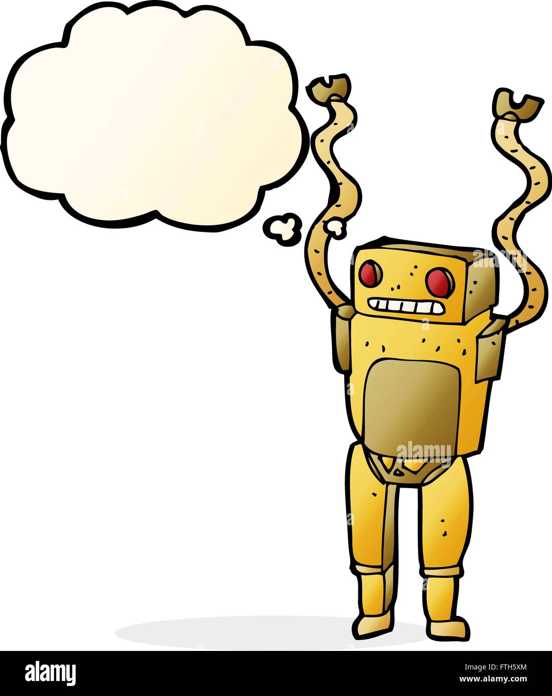cartoon funny robot with thought bubble Stock Vector Image & Art - Alamy