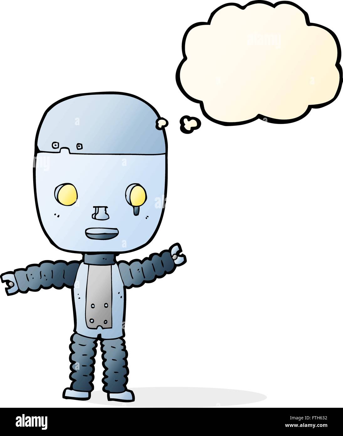 cartoon robot with thought bubble Stock Vector Image & Art - Alamy