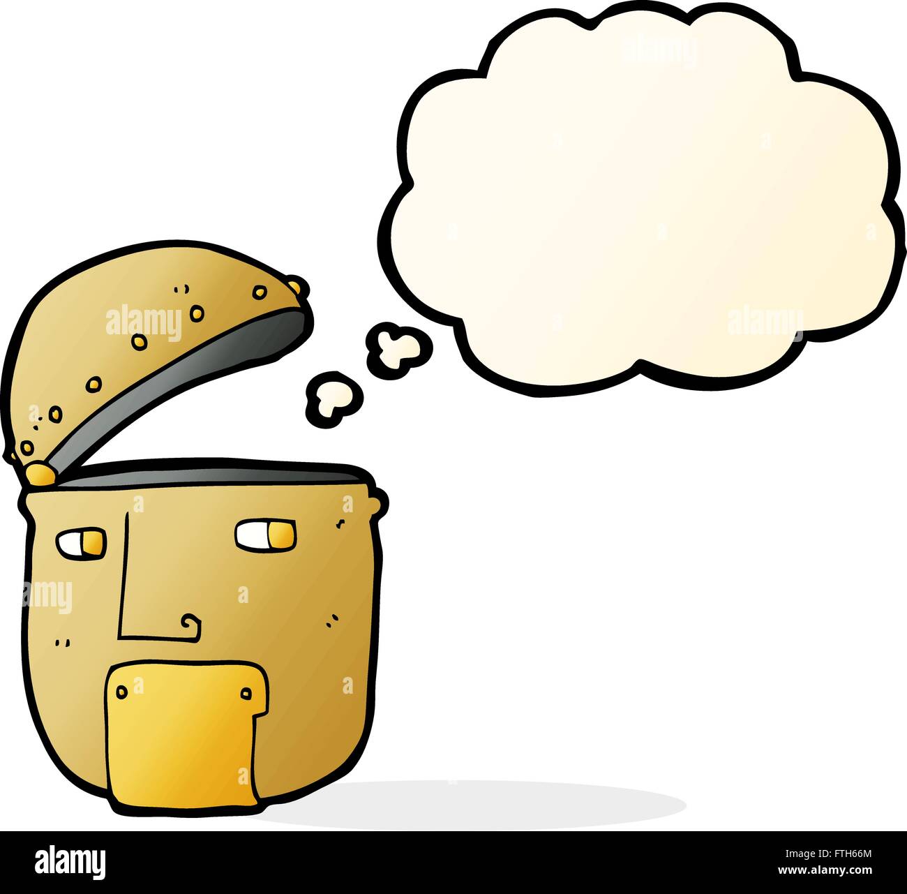 cartoon robot head with thought bubble Stock Vector Image & Art - Alamy