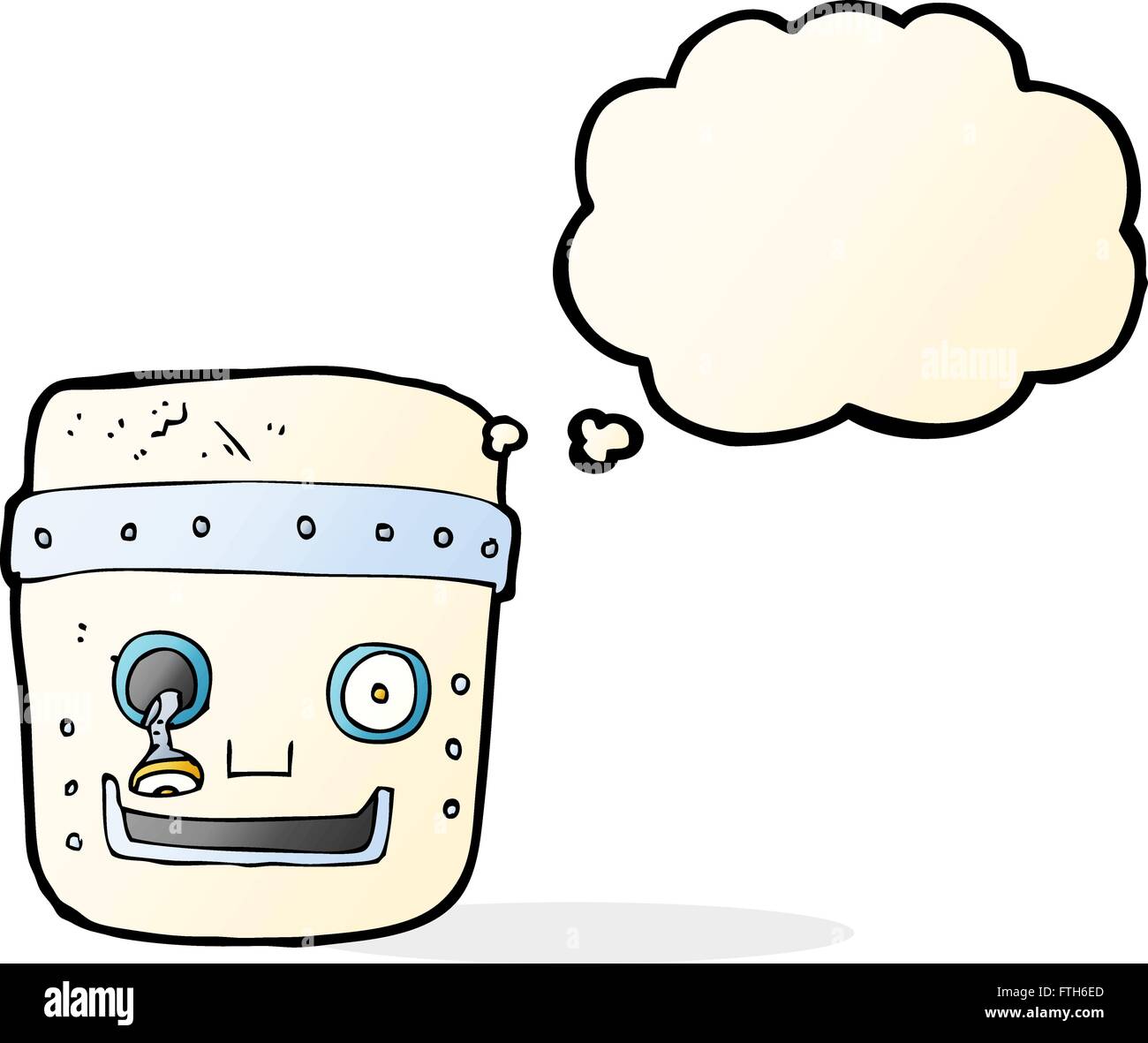 cartoon robot head with thought bubble Stock Vector Image & Art - Alamy