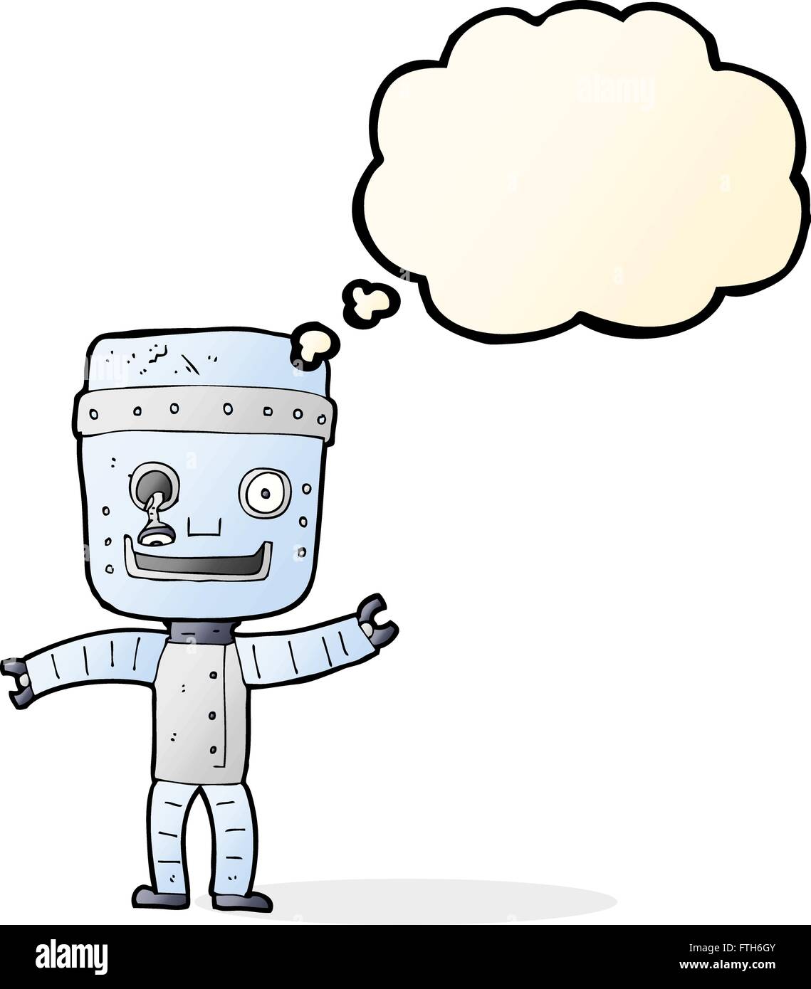 cartoon funny old robot with thought bubble Stock Vector Image & Art ...