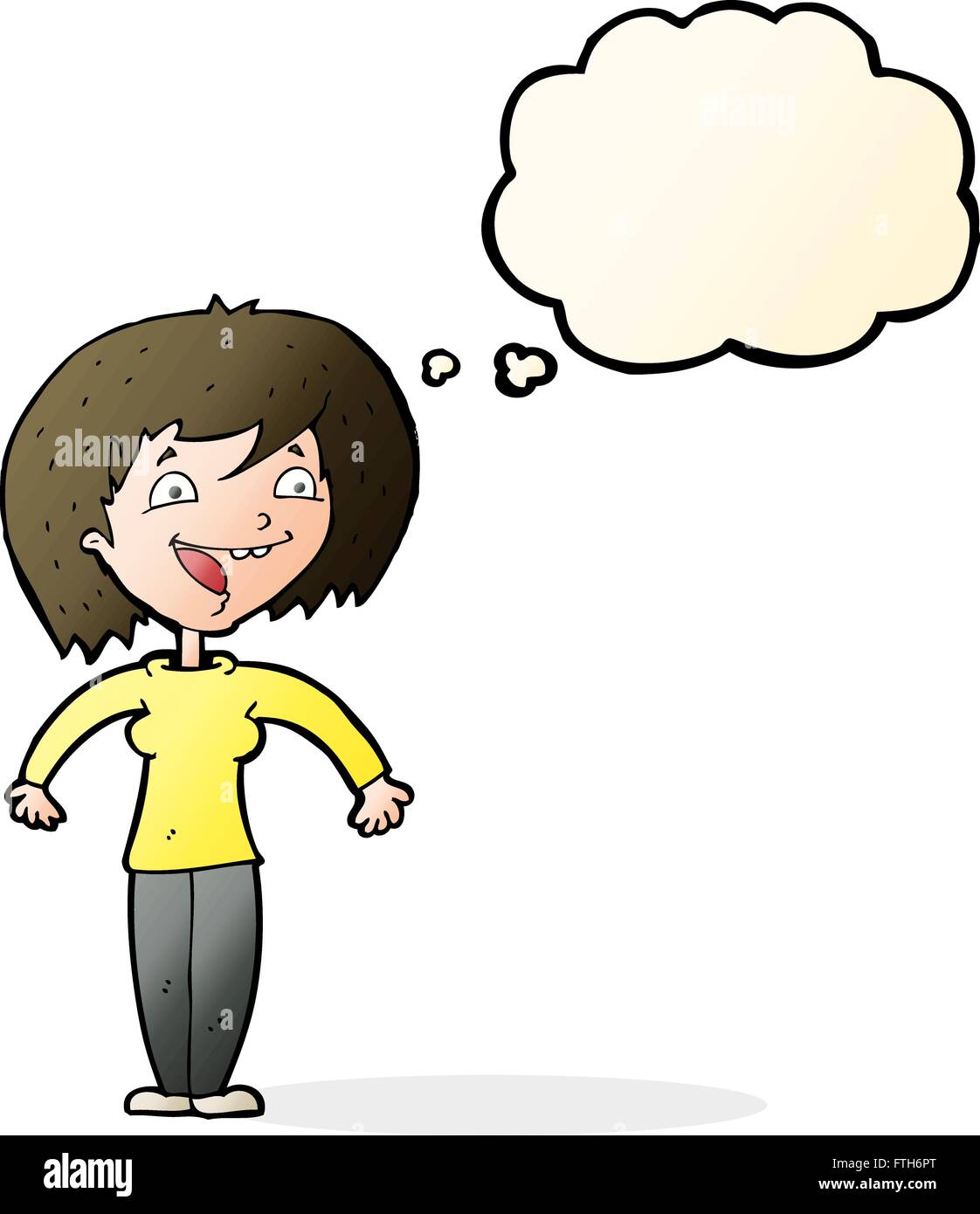 Cartoon excited woman bubble hi-res stock photography and images - Alamy