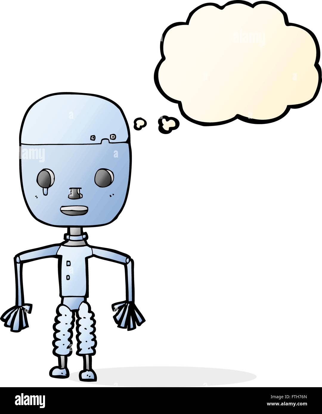 cartoon robot with thought bubble Stock Vector Image & Art - Alamy