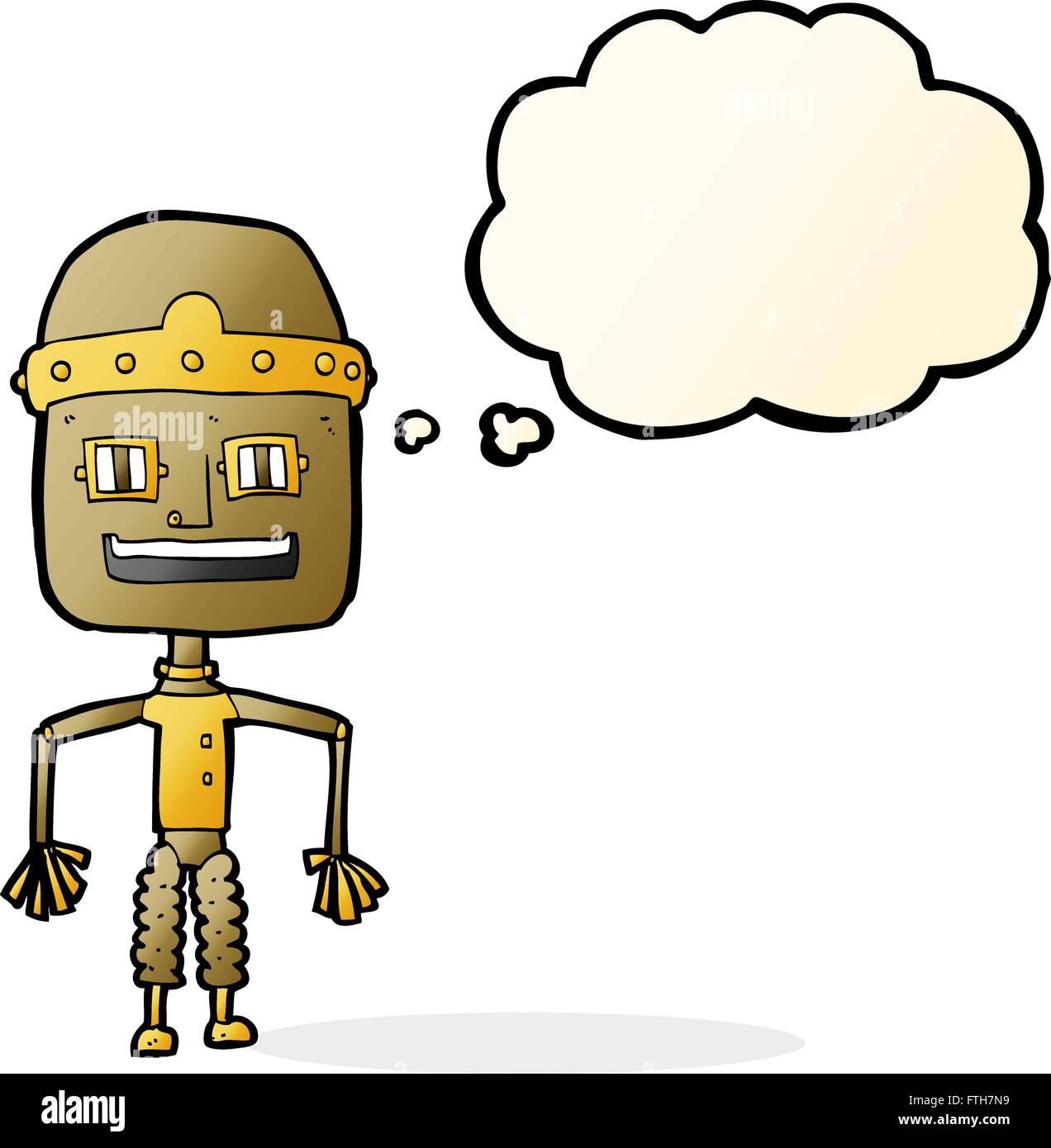 funny cartoon robot with thought bubble Stock Vector Image & Art - Alamy