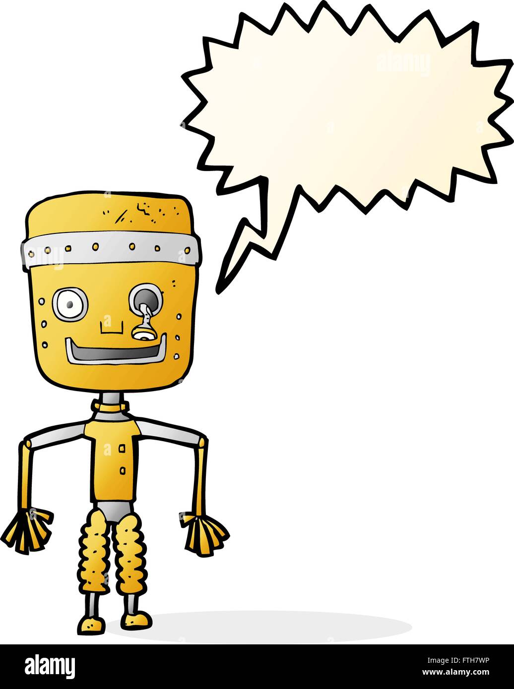 cartoon old robot with thought bubble Stock Vector Image & Art - Alamy