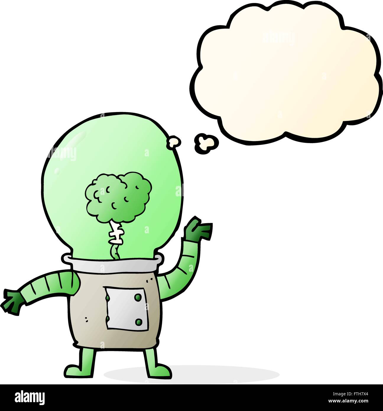 cartoon robot cyborg with thought bubble Stock Vector Image & Art - Alamy