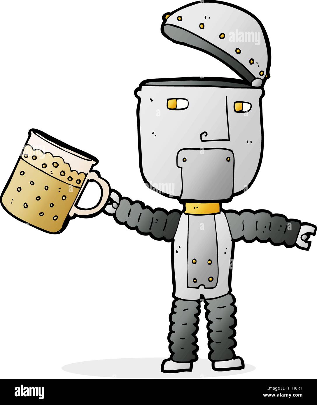cartoon robot drinking beer Stock Vector Image & Art - Alamy