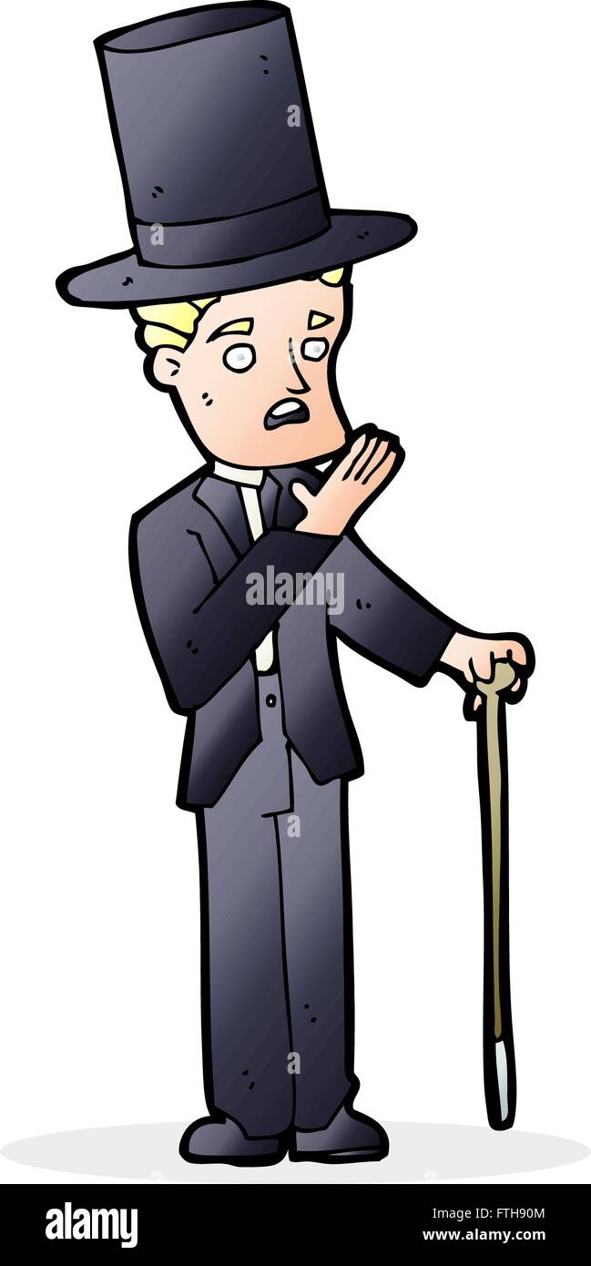 cartoon man wearing top hat Stock Vector Image & Art Alamy