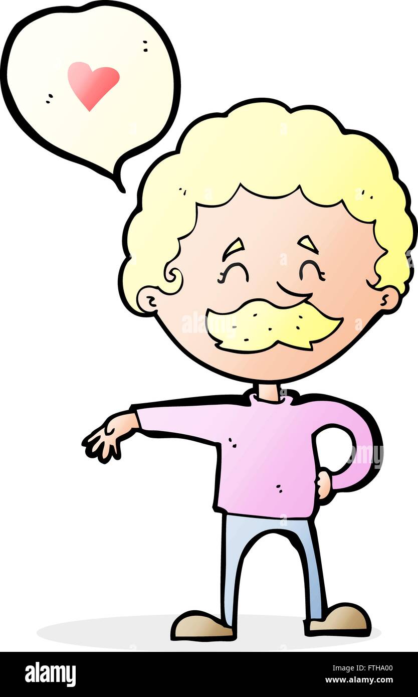 Cartoon mustache man in love Stock Vector Images - Alamy