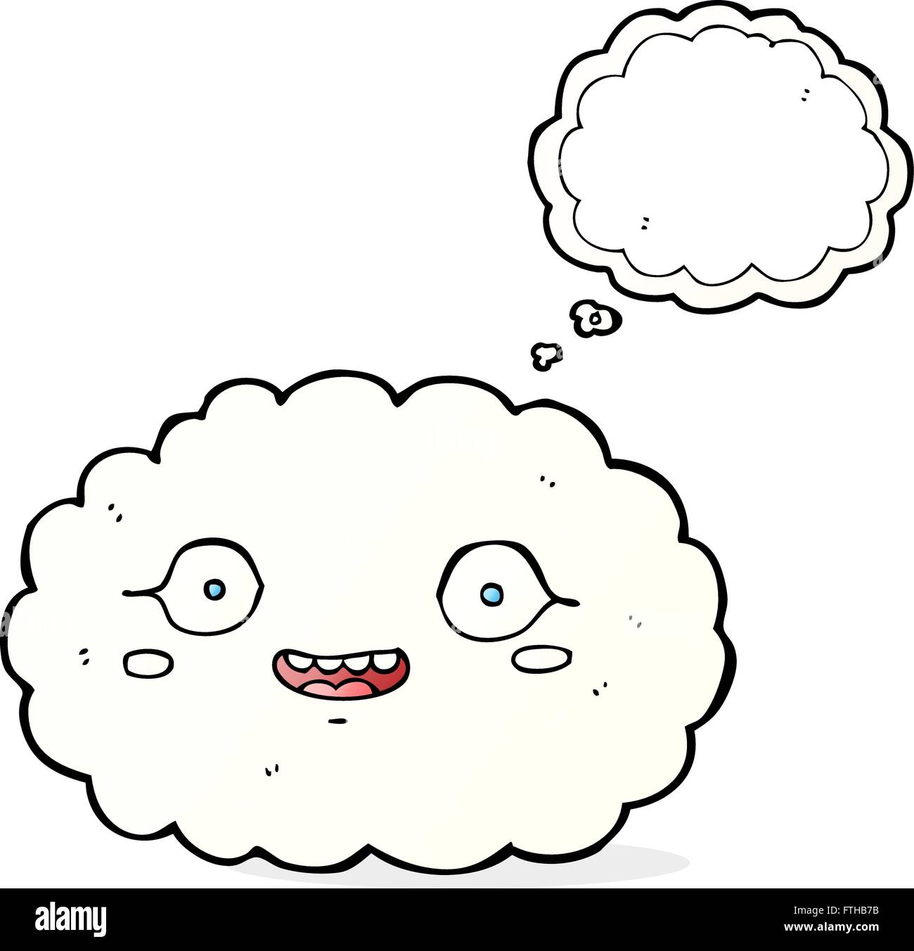 happy cartoon cloud with thought bubble Stock Vector Image & Art - Alamy