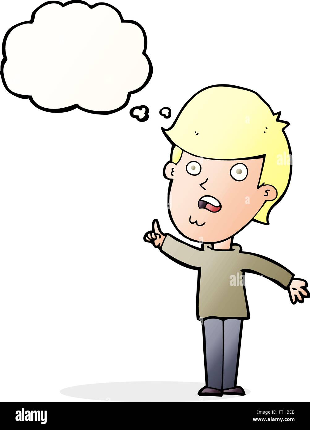 cartoon man asking question with thought bubble Stock Vector Image ...