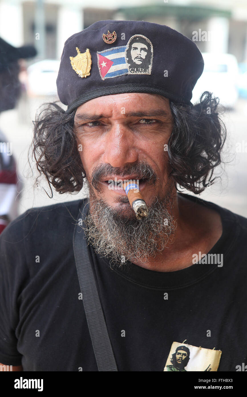 CUBA September 2011 Cubanas Cuban men,Che Guevara lookalike Stock