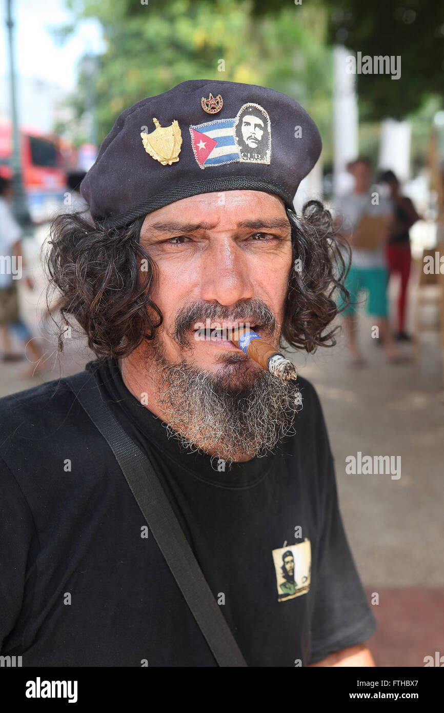 CUBA September 2011 Cubanas Cuban men,Che Guevara lookalike Stock
