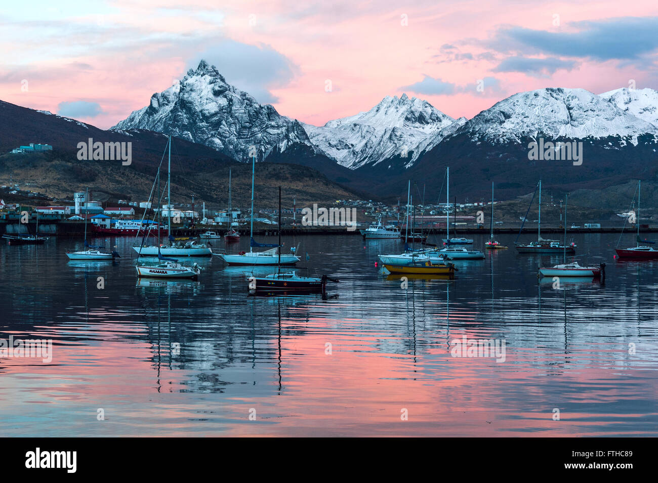 Port of Ushuaia, Tierra del Fuego, Patagonia, Argentina Stock Photo