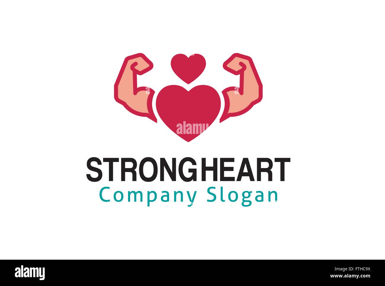 Strong Heart Design Illustration Stock Vector