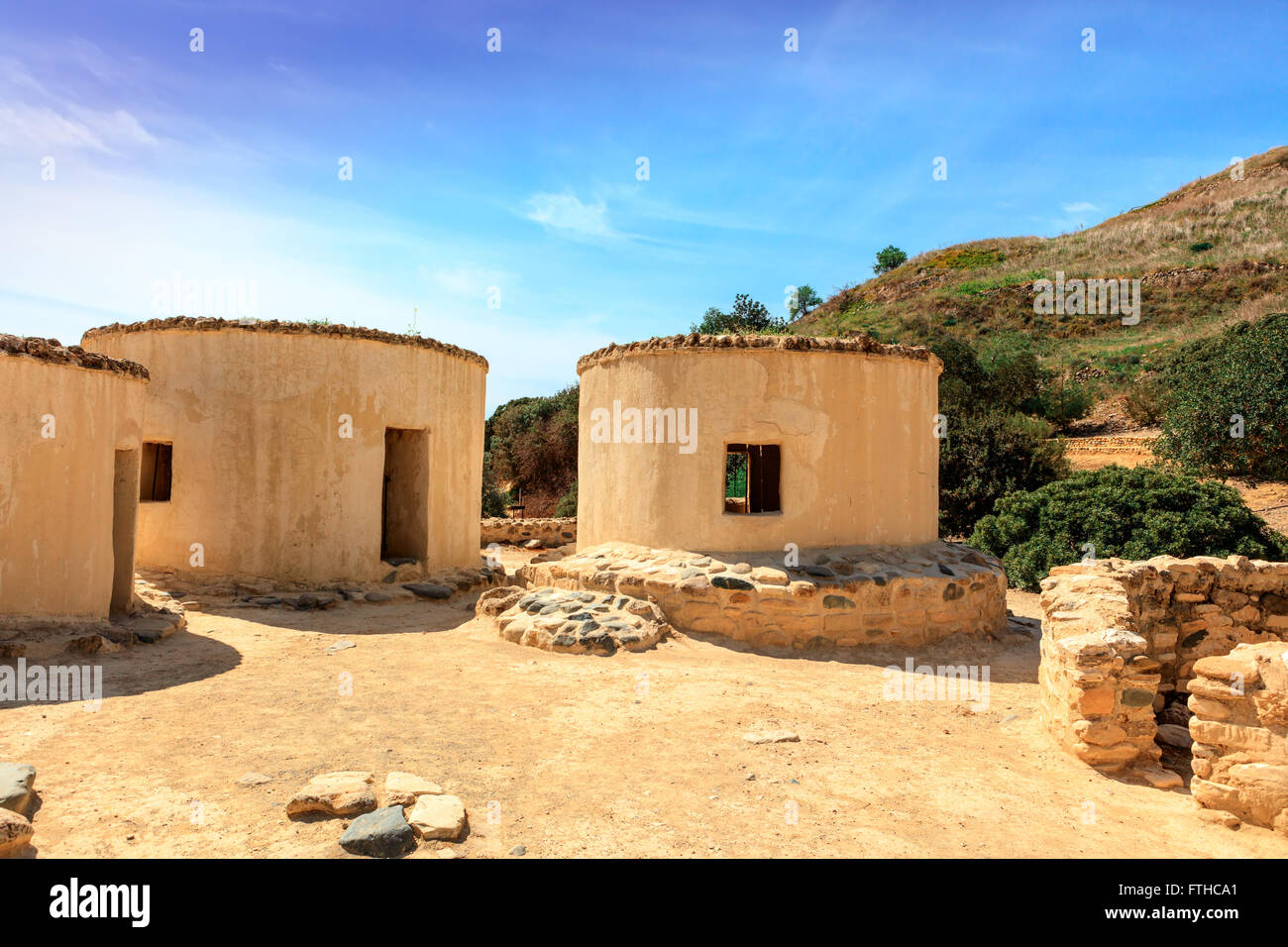 The Neolithic settlement of Choirokoitia is one of the most important prehistoric sites in the eastern Mediterranean. Stock Photo