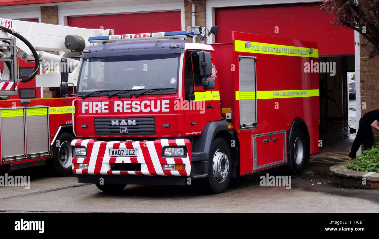 Devon & Somerset Fire Water Carrier WA07 UGZ Stock Photo