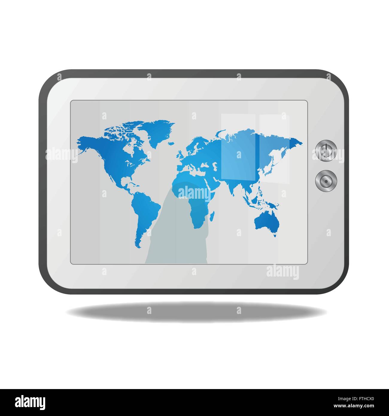 World Map TV Illustration Stock Vector