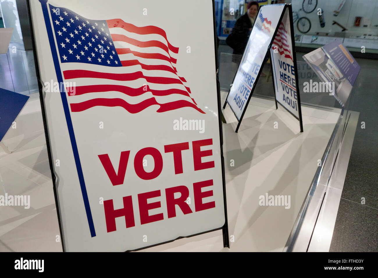Vote Here sign - USA Stock Photo